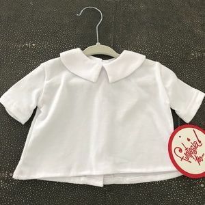 Funtasia too white tee Peter Pan collar  NWT 3M